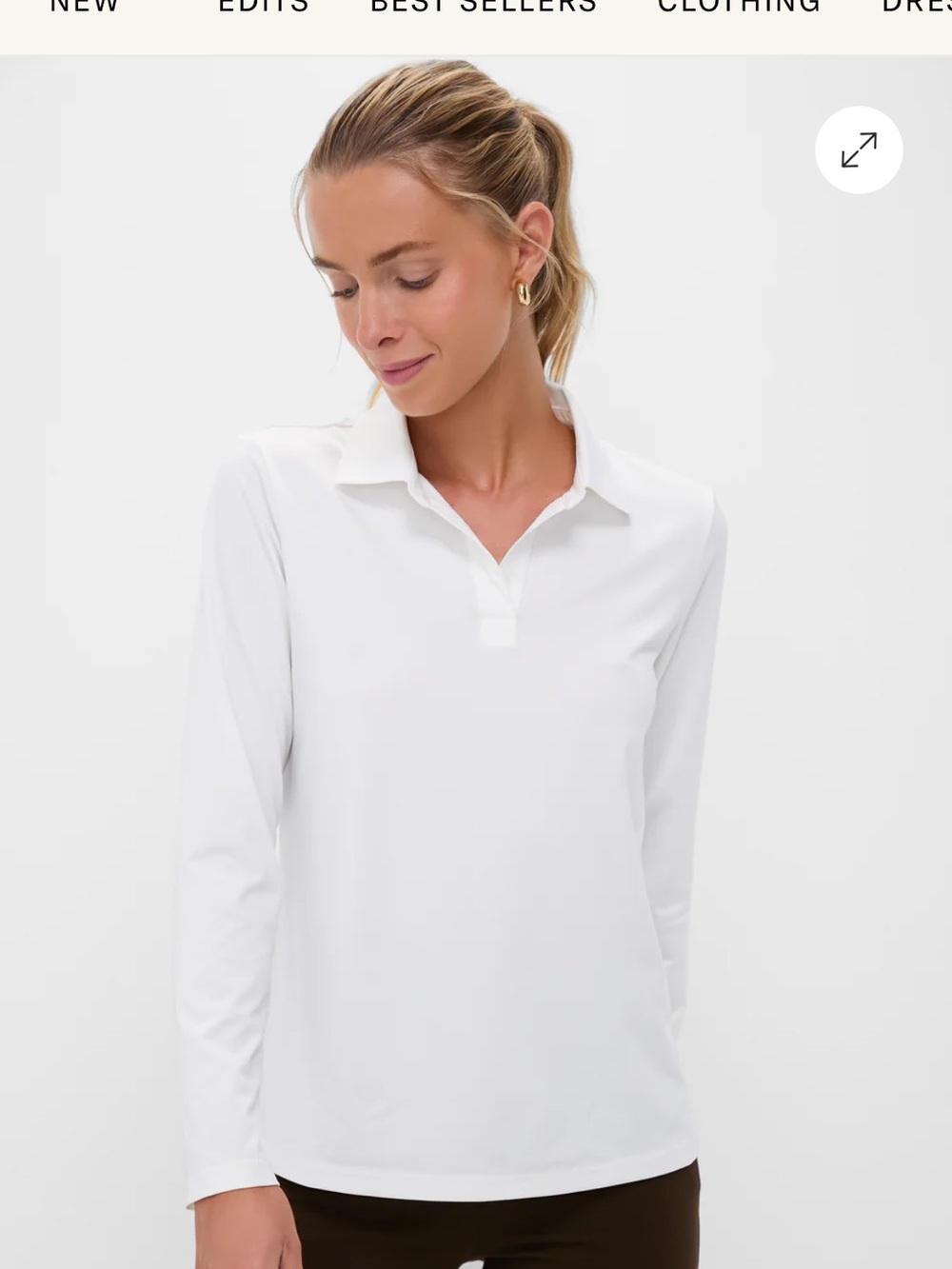 Tuckernuck sport White Caroline performance Long-Sleeve Polo Top never worn